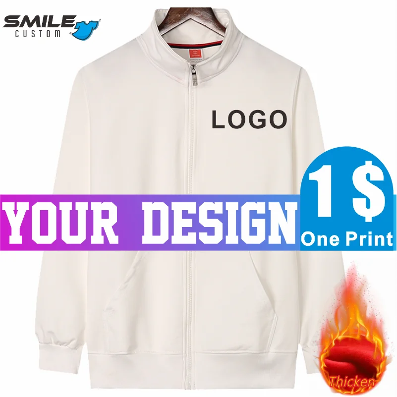 Top Trends: SMILE Winter Polar Fleece Warm Jacket Customized Embroidery Logo Casual Men Women Sweatshirt Design Print Personalized Pattern Shoppable Styles