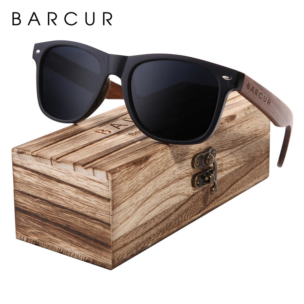 Top Trends: BARCUR Black Walnut Sunglasses Wood Polarized Sunglasses Men Glasses Men UV400 Protection Eyewear Wooden Original Box Shoppable Styles