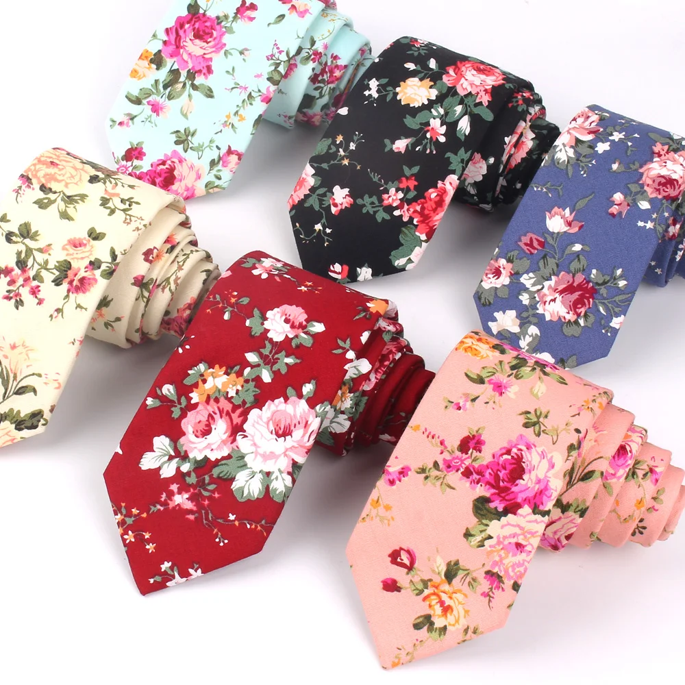 Top Trends: Floral Print Tie For Men Women Skinny Neck Tie For Wedding Casual Mens Neckties Classic Suits Slim Neck Ties Cravat Shoppable Styles