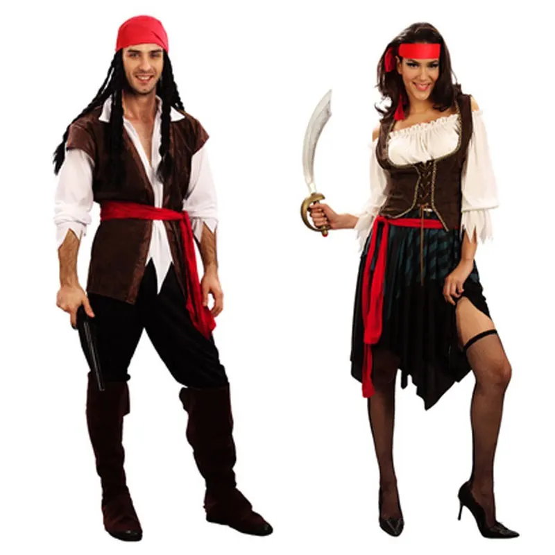 Top Trends: Umorden Halloween Carnival Party Captain Pirate Costumes Adult Fancy Dress Cosplay For Women Men Couples Shoppable Styles