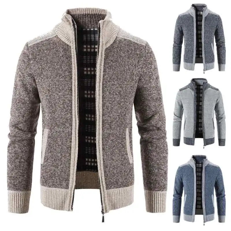 Top Trends: Men&#039;s Casual Loose Cardigan Sweater Brown Zipper Fleece Outwear Thick Autumn And Winter Blazer Warm Jacket Male Sweaters Coat Shoppable Styles