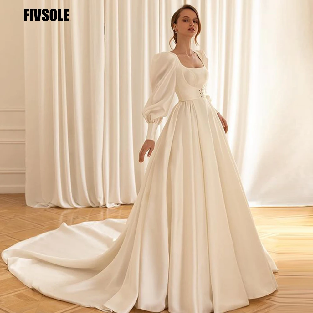 Top Trends: Fivsole Simple High Quality Boho Wedding Dress Long Floor Length Zipper Back Princess Bridal Bride Gowns Long Formal Dresses Shoppable Styles