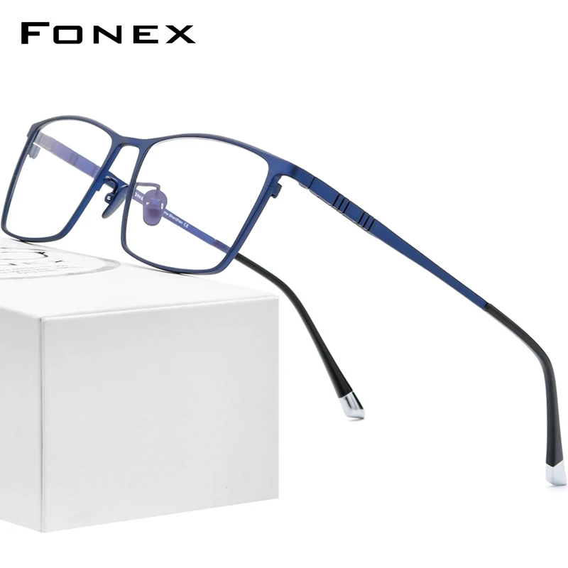 Top Trends: FONEX Pure Titanium Eyeglasses Frame Men Square Eyewear 2020 New Male Classic Full Optical Prescription Glasses Frames F85641 Shoppable Styles