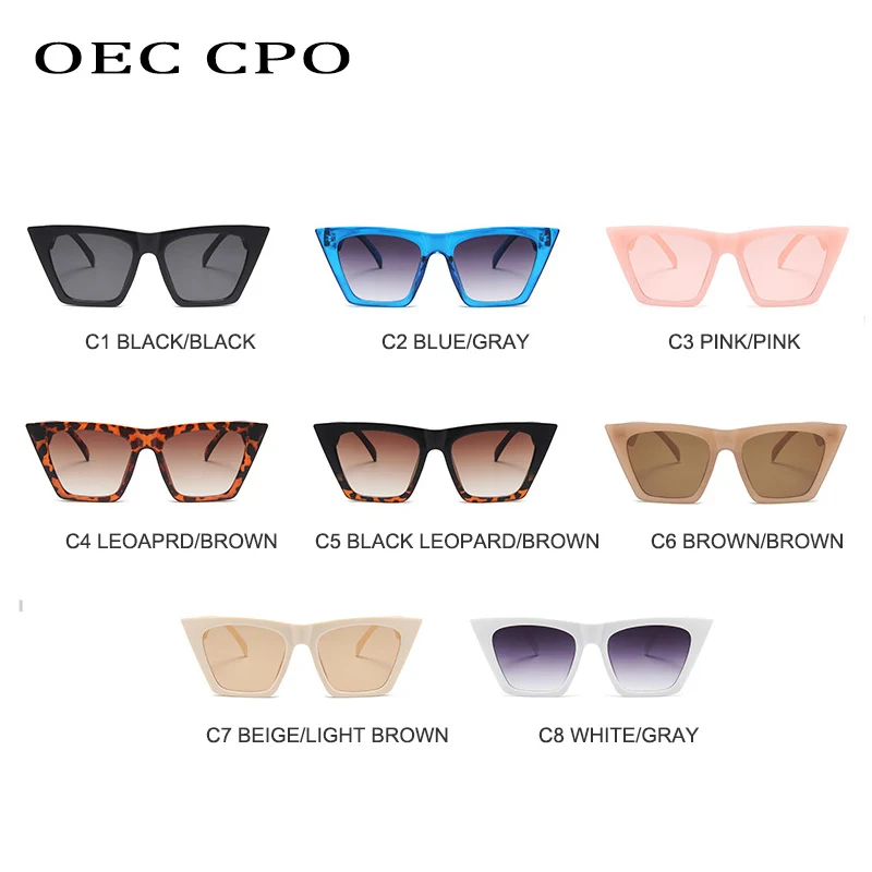 Top Trends: OEC CPO New Fashion Cat Eye Sunglasses Women Fashion Brand Designer Sun Glasses Female Trend Shades Brown Eyewear UV400 O947 Shoppable Styles - Image 6