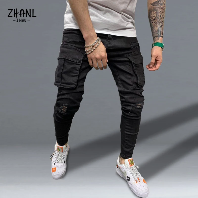 Top Trends: Mens Stretchy Skinny Ripped Jeans Men Slim Fit Denim High Quality Jean Fashion Sweatpants Hip Hop Trousers Jogger Pencil Pants Shoppable Styles - Image 3