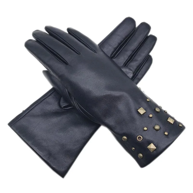 Top Trends: Gloves Winter Ladies Wrist Fashion Sheepskin Gloves Touch Screen New Black Leather Sports Outdoor Riding And Driving To Keep War Shoppable Styles - Image 3