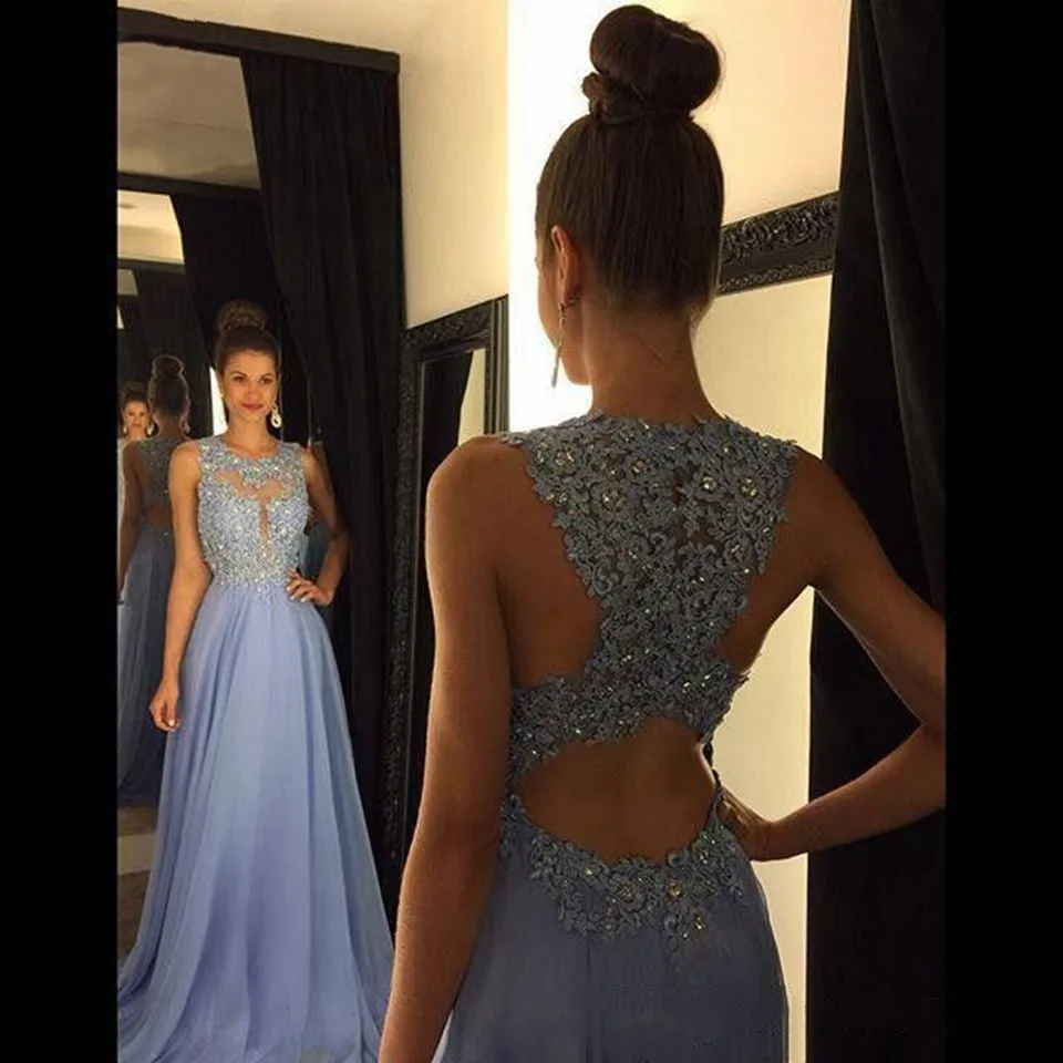 Top Trends: Elegant Sequined Crystal Evening Dresses 2023 Women Party Night Sky Blue Sleeveless Long Prom Dress Special Back Robe De Soiree Shoppable Styles