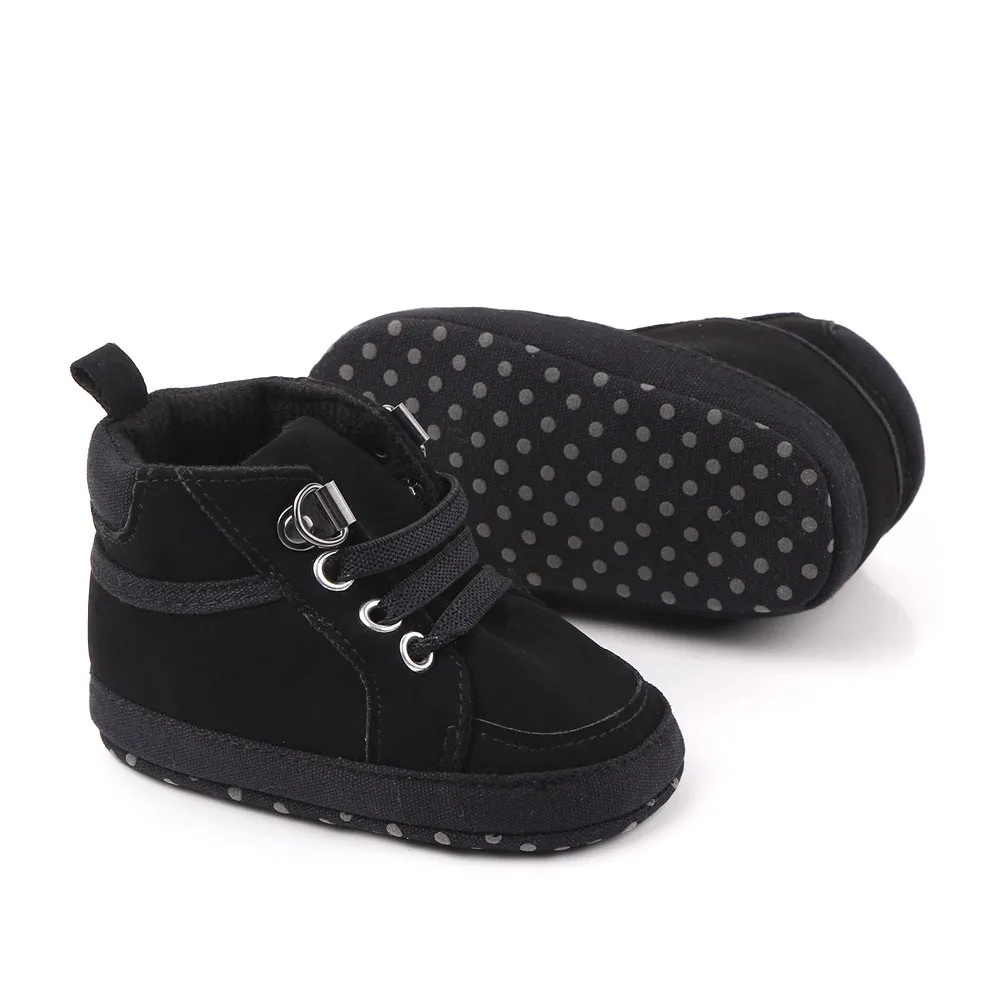 Top Trends: Fashion Brand Baby Boy Boots Shoes Soft Sole Booties Infant Anti-slip Solid PU Booty Shoes Newborn Footwear For 1 Year Old Girl Shoppable Styles - Image 2