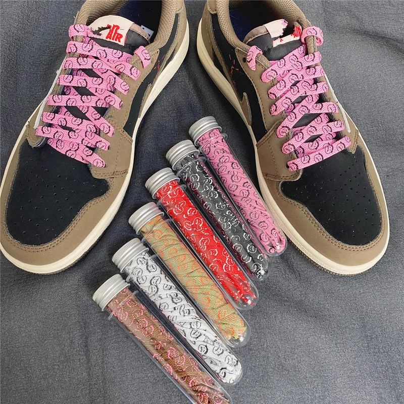 Top Trends: 1 Pair Grimace Pattern Flat Shoelaces Women Men High-top Canvas Sneakers Shoe Laces Shoe Strings Shoppable Styles