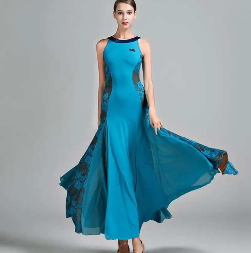 Top Trends: NEW Ladies Latin Ballroom Modern Tango Waltz Dance Dress Long Lace Dress #S9022 Shoppable Styles - Image 3