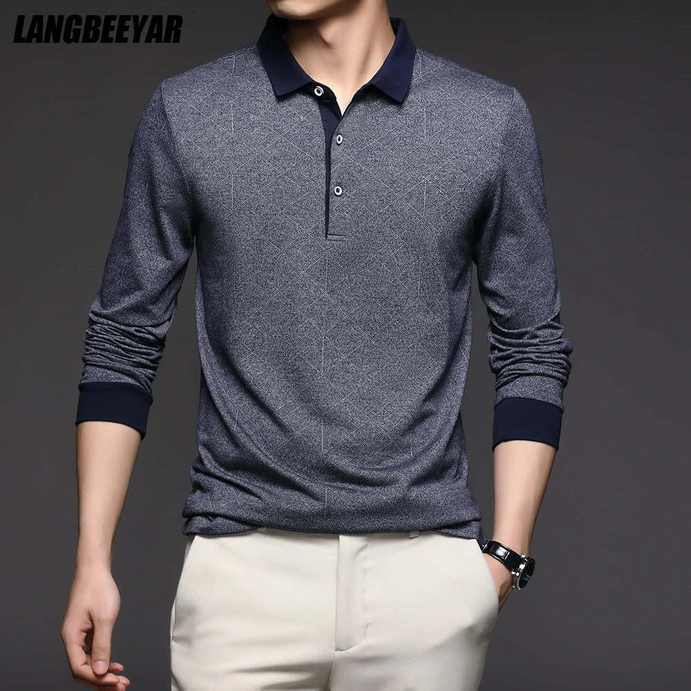 Top Trends: Top Grade New Fashion Brand Men Plain Polo Shirts For Men Solid Color Casual Designer Long Sleeve Tops Men&#039;s Clothing 2023 Shoppable Styles