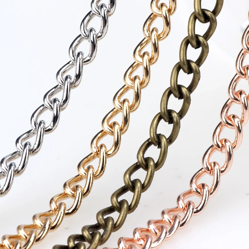 Top Trends: 6*8MM 1M / Lot Punk Metal Gold / Rhodium / Bronze / Rose Gold Necklace / Bracelet For Men Women Curb Cuban DIY Chain Making Jewelry Shoppable Styles