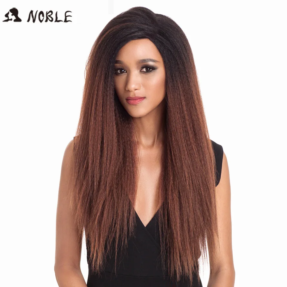 Top Trends: Noble Synthetic Lace Front Wig Long Kinky Straight Baby Hair 26 Inch Wigs For Black Women 0mbre Wig Lace Front Synthetic Wigs Shoppable Styles