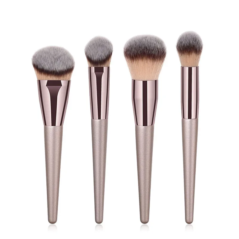 Top Trends: 4 Pcs Champagne Makeup Brushes Set Foundation Powder Blush Blending Concealer Contour Highligh Face Beauty Women Make Up Tools Shoppable Styles