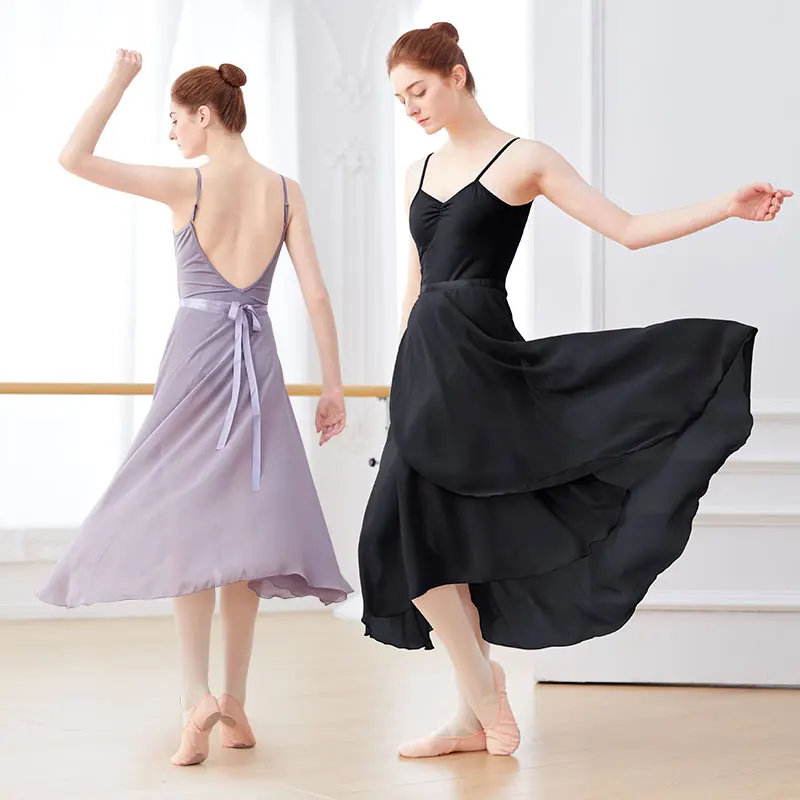 Top Trends: Ballet Skirts Women Long Chiffon Dance Skirt Fairy Chiffon Long Ballet Tutu Dress Dance Costumes Tie Up Dress Shoppable Styles