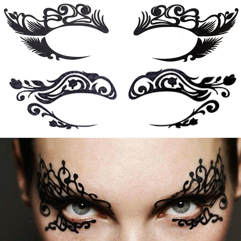 Top Trends: 1Pairs Temporary Eye Tattoo Stickers DIY Waterproof Flash Disposable Eyeshadow Eyeliner Face Sticker Halloween Makeup Tool Shoppable Styles