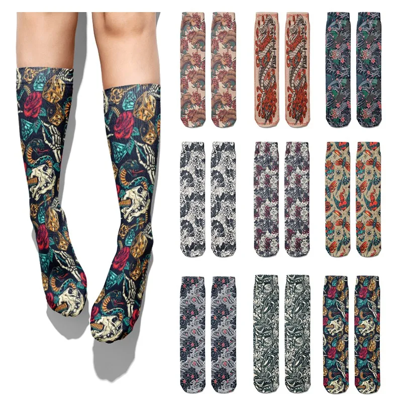 Top Trends: Sexy Socks Skull Pattern Creative Fashion Personalized Novelty Men Women Socks Skateboard Crew Casual Crazy Long Socks Shoppable Styles