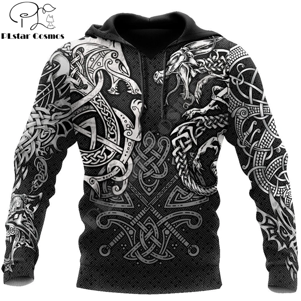 Top Trends: Fashion Hoodies Fenrir Wolf And Dragon Tattoo 3D All Over Printed Mens Sweatshirt Unisex Zip Pullover Casual Jacket DW0220 Shoppable Styles