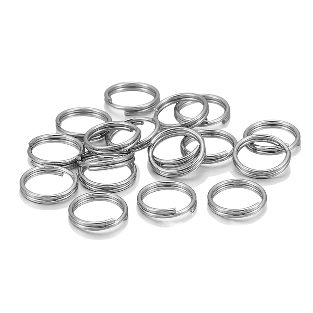 Top Trends: 50-100pcs / lot 6 8 10 12mm Stainless Steel Open Jump Split Rings Double Loops Connectors For DIY Jewelry Making Keyring Supplies Shoppable Styles