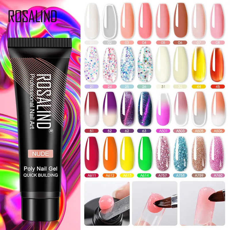 Top Trends: ROSALIND 15ml Poly Extension Nail Gel For Nail Art Manicure Design 80 Colors UV Varnishes Semi Permanent Builder Nail Gel Polish Shoppable Styles