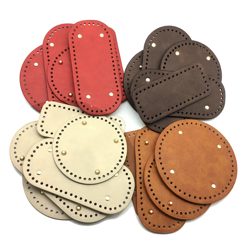 Top Trends: Fast Shipp High Qualtiy Round Leather Bottom With Holes Rivet For Knitting Bag Handbag Diy Women Shoulder Bag Accessories Shoppable Styles