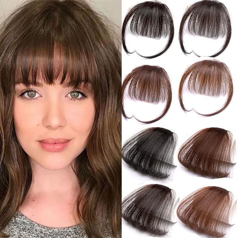 Top Trends: Air Bangs Clip In Bangs Front Neat Bangs Fringe Hair Women Clip In Hair Extension Synthetic High Temperature Fiber Fake Hair Shoppable Styles