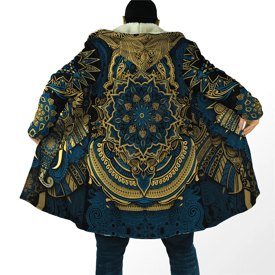 Top Trends: Elephant Royal Mandala Premium Cloak 3D All Over Printed Hoodie Cloak For Men Women Winter Fleece Wind Breaker Warm Hood Cloak Shoppable Styles