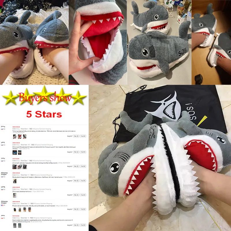 Top Trends: Shark Slippers Boys Funny Winter Shoes Unisex Couple Slippers Designer Cartoon Men Indoor Home Slippers 2022 News Animal Shoes Shoppable Styles - Image 2