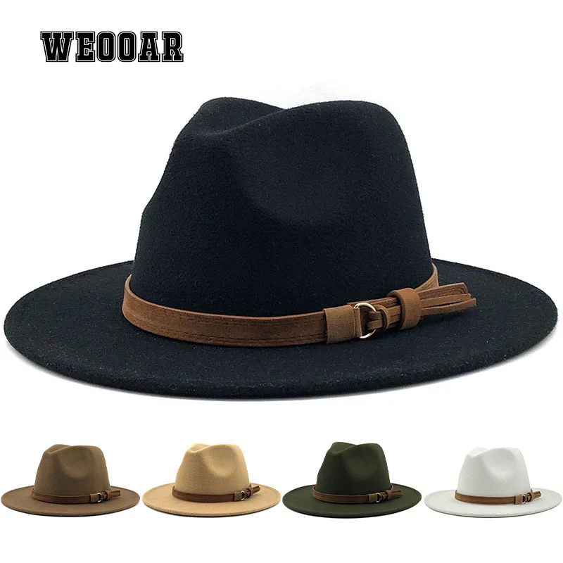 Top Trends: Suede Luxury Fedoras Hats For Women Men Felt Hat 2021 Autumn Winter Cap Big Brim Ladies Church Bone Vintage White Jazz Cap MZ236 Shoppable Styles