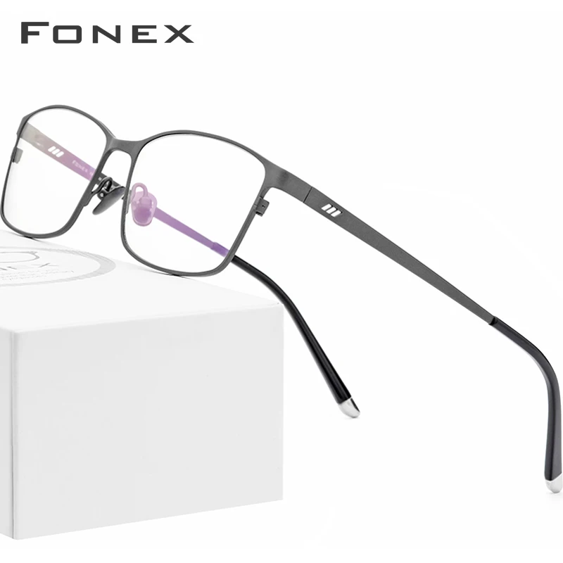 Top Trends: FONEX Pure Titanium Glasses Frame Men Square Eyewear Male Classic Full Optical Prescription Eyeglasses Frames Gafas Oculos 8505 Shoppable Styles