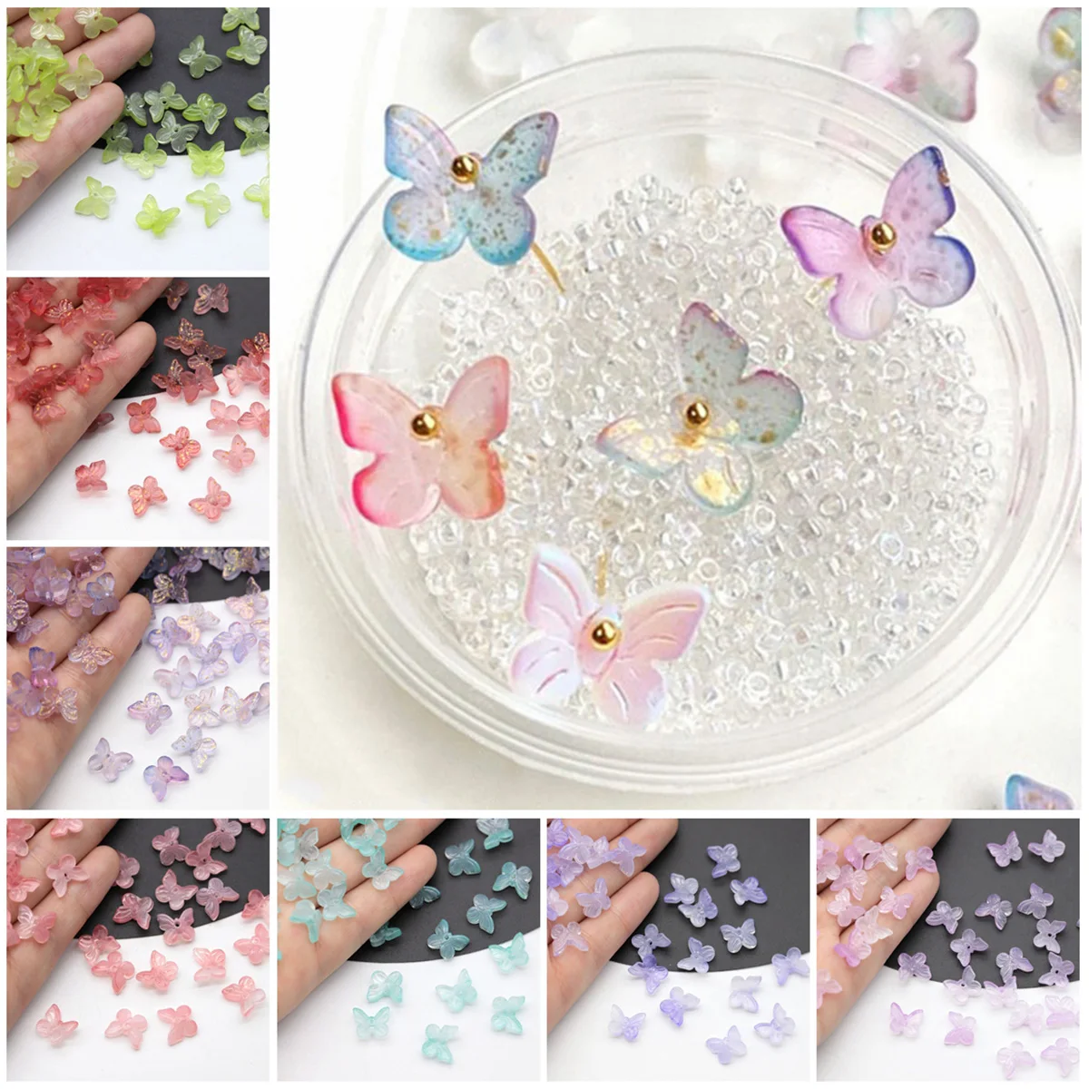 Top Trends: 20pcs Butterfly Shape 11x9mm Lampwork Crystal Glass Loose Beads For Jewelry Making DIY Crafts Findings Shoppable Styles