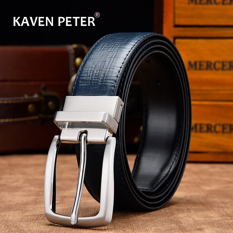 Top Trends: Reversible Belts For Men Genuine Leather For Male High Quality Formal Belt Black Brown Navy Blue Shoppable Styles