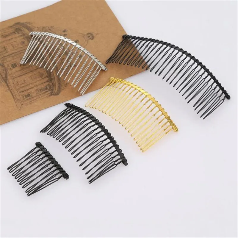 Top Trends: 10pcs 10 / 12 / 15 / 20 / 30 Teeth Metal Hair Clip Comb Base Chinese Accessories For Pin Headdresses Headband Jewelry Wedding Decorative Shoppable Styles