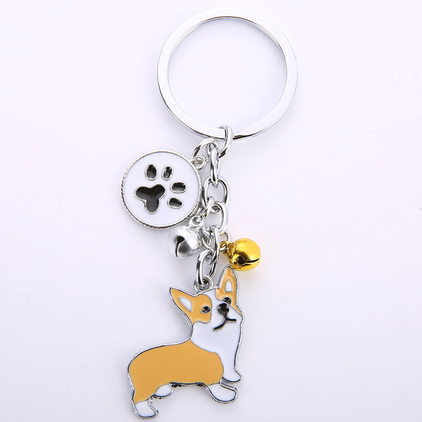 Top Trends: Fashion Pet Memorial Keychain Dog Pendant White Maltese Animal Bell Enamel Keyring Women Bag Jewelry Girls 10cm, 1Piece Shoppable Styles - Image 5