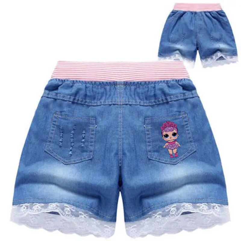 Top Trends: Girls Denim Shorts Teenage Girl Summer Lace Pants Kids Bow Clothes Children Rainbow Jean Short For Teenager Shoppable Styles