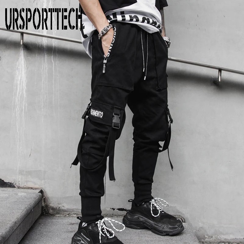 Top Trends: Cargo Pants Hip Hop Joggers Men Loose Harem Pants Multi-pocket Ribbon Men&#039;s Pants Trousers Casual Streetwear Sport Pants For Men Shoppable Styles