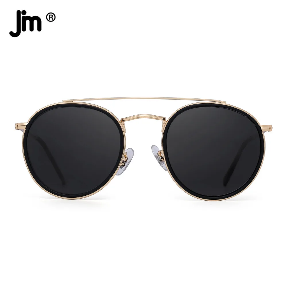 Top Trends: Vintage Round Polarized Sunglasses Men Women Double Bridge Metal Frame Sunglasses Driving UV400 Shoppable Styles