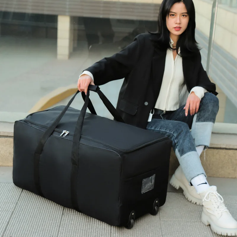 Top Trends: Unisex Universal Wheel Travel Bag Large Capacity Duffle Durable Oxford Simple Multifunction Handbag Luggage Suitcase XA573F Shoppable Styles