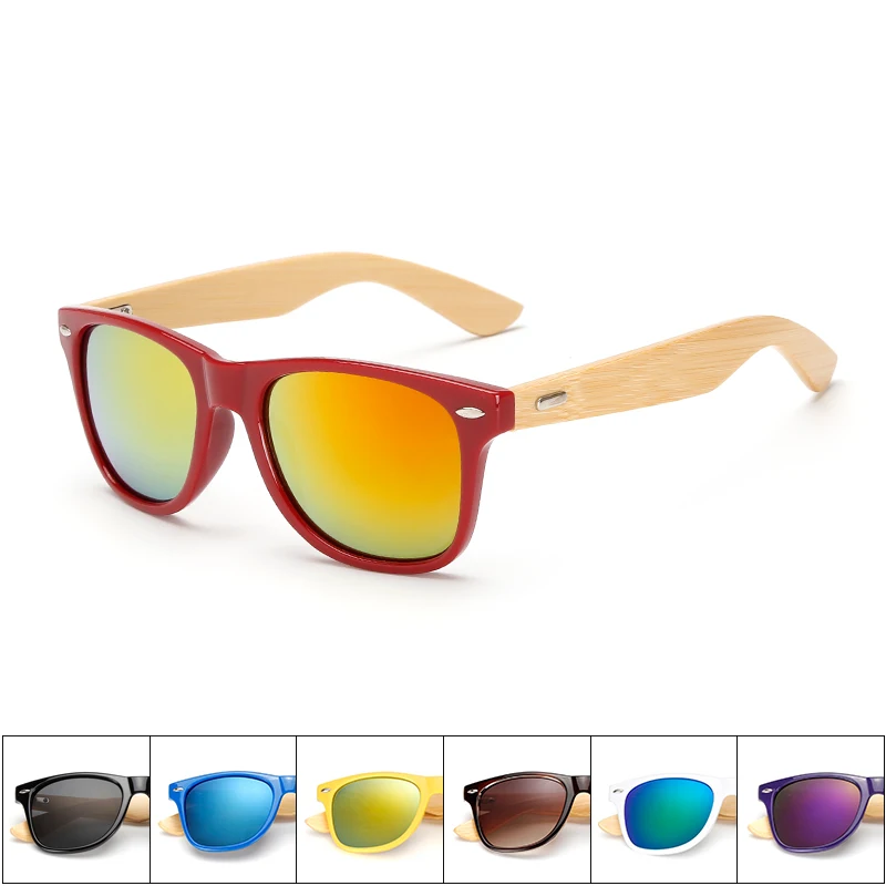 Top Trends: Bamboo Wood Square Sunglasses Brand Design Men Women Coating Mirror Sun Glasses Retro Glasses UV400 Shades Gafas De Sol Shoppable Styles