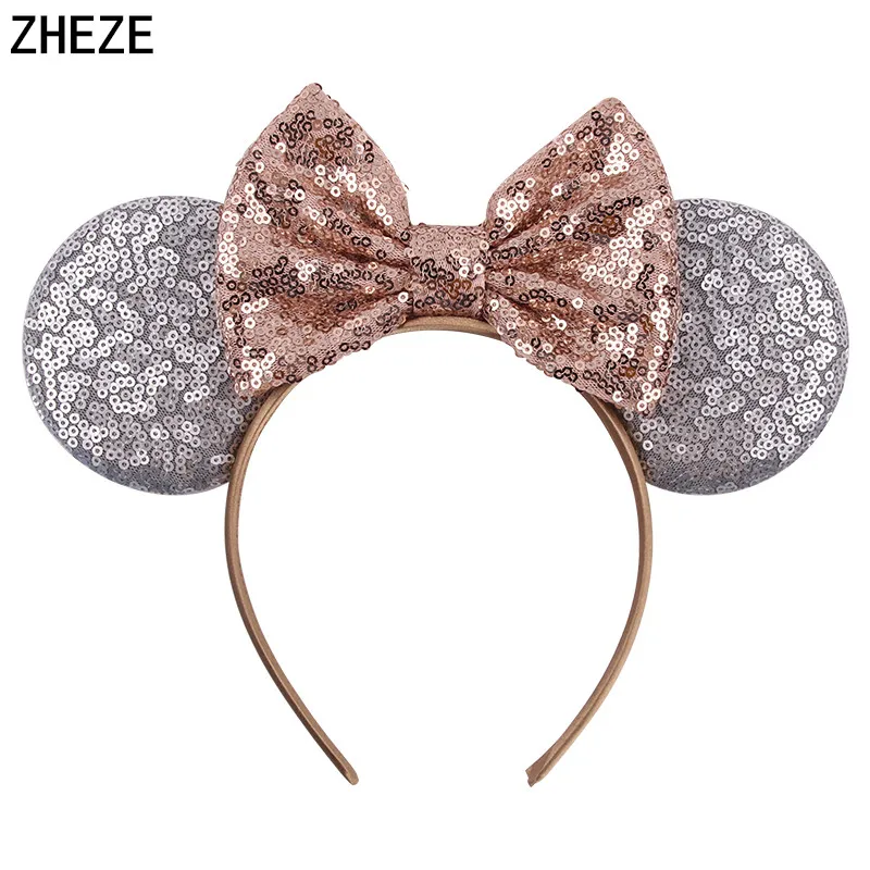 Top Trends: NEW Girl 5'' Sequin Hair Bow Mouse Hairband Festival Headband Woman DIY Boutique Party Gift Headwear Hair Accessories Femme Shoppable Styles