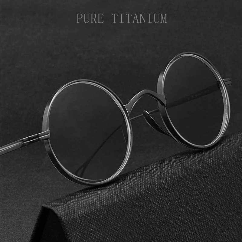 Top Trends: YIMARUILI Ultra-Light Pure Titanium Wide-Rim Retro Round Eyewear Frame Myopia Prescription Eyeglasses Frame Men And Women 10518 Shoppable Styles