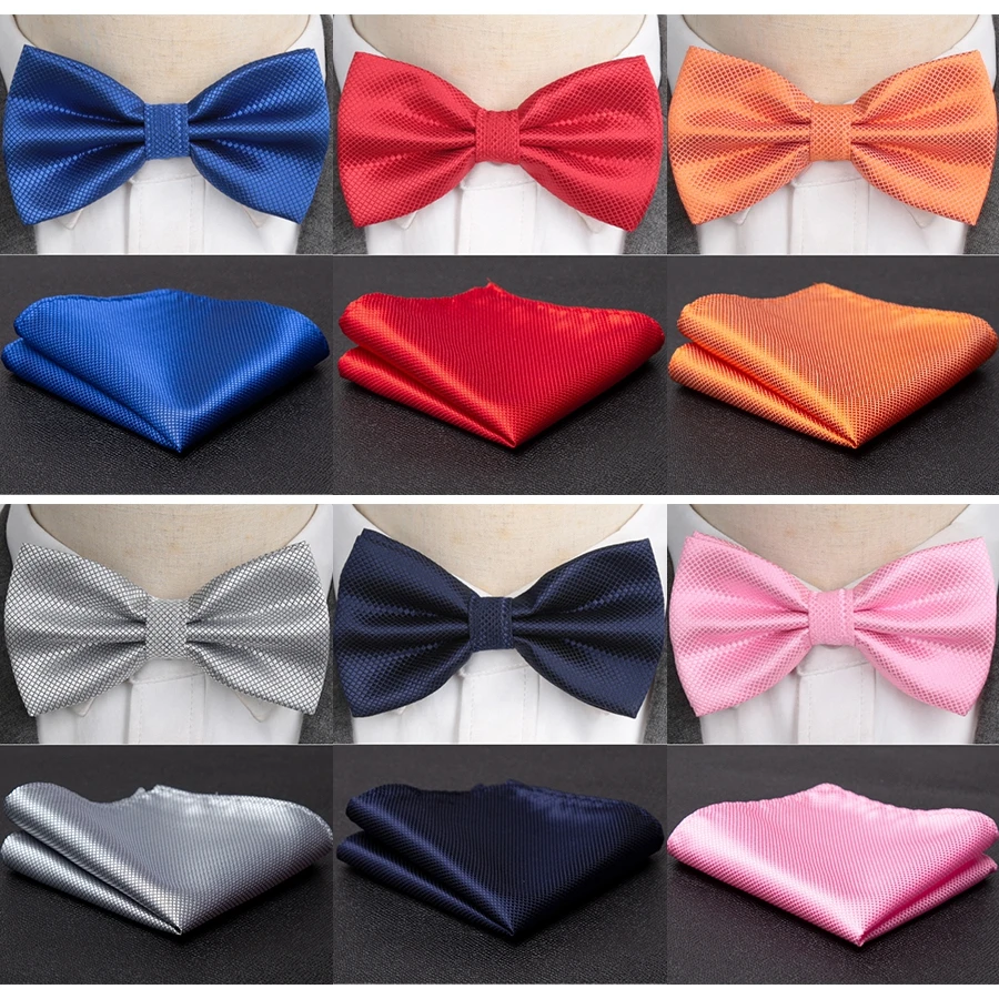 Top Trends: Men Bowtie Cravat Set Solid Fashion Butterfly Party Wedding Bow Ties Girls Formal Dress Tie Mens Bowknot Wholesale Accessories Shoppable Styles