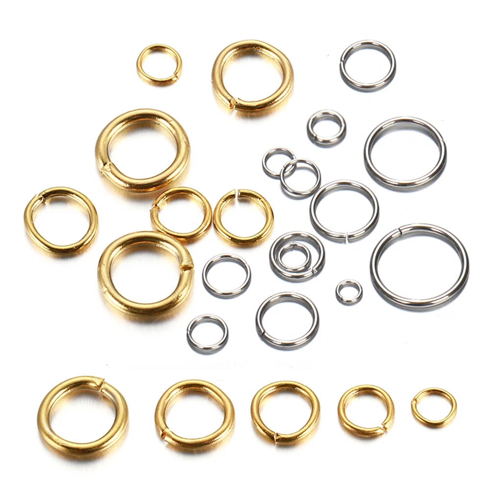 Top Trends: 100-200pcs 4-10mm Stainless Steel Split Rings Open Jump Rings Connectors For Jewelry Making DIY Components Findings Shoppable Styles