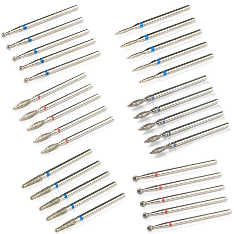 Top Trends: 5pcs Diamond Nail Drill Bit Kits Mill Cutter All For Manicure Machine Bit Tools Accessories Cuticle Clean For Removing Nail Gel Shoppable Styles