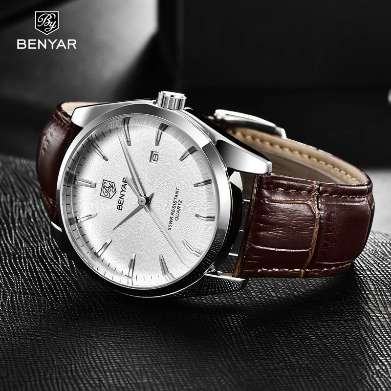 Top Trends: BENYAR Fashion Mens Watches Top Brand Luxury Military Quartz Watch Leather Waterproof Sport Watch Men Clocks Reloj Hombre 2023 Shoppable Styles