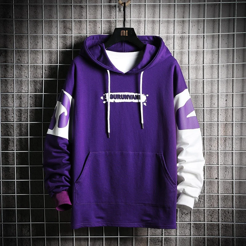 Top Trends: ZOGAA Patchwork Graffiti Harajuku Japanese Streetwear Hip Hop Purple Sweatshirt Hoodie Shoppable Styles