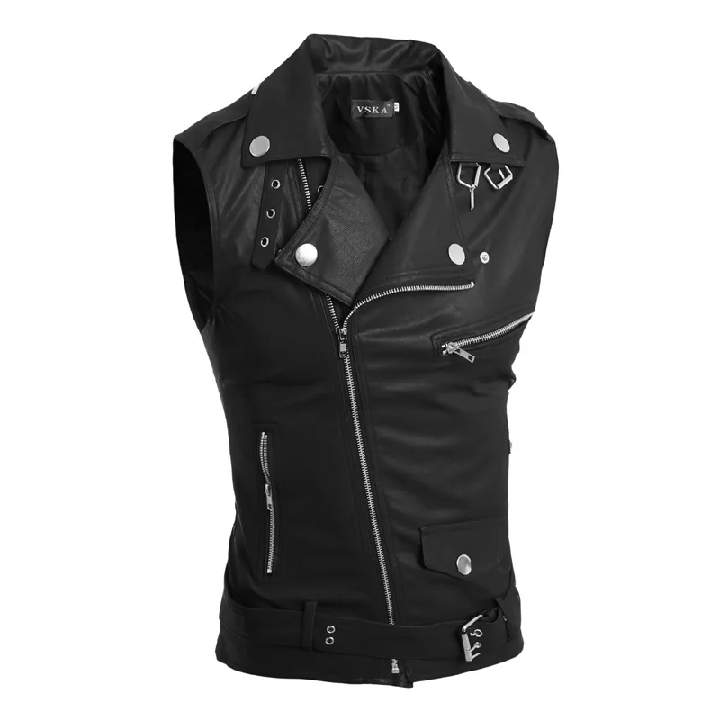 Top Trends: COLDKER Casual PU Men Vest Waistcoat Winter Jacket Turn-Down Vests Thicken Warm Coat Motorcycle Leather Vest For Men Shoppable Styles