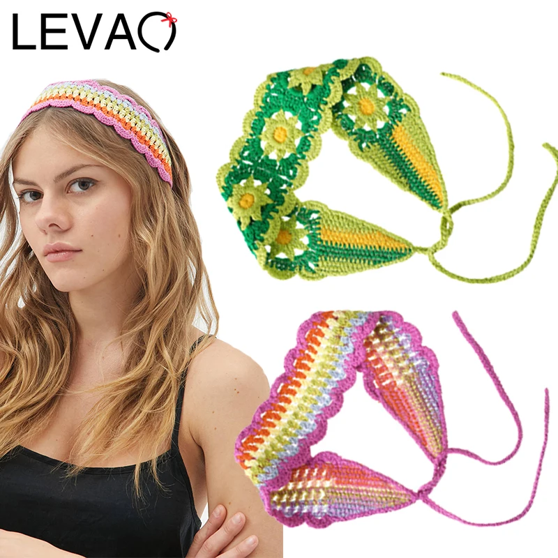 Top Trends: LEVAO Fashion Knitted Woolen Hair Bands Women Girls Solid Headbands Vintage Turban Bandage Bandanas Hairbands Hair Accessories Shoppable Styles