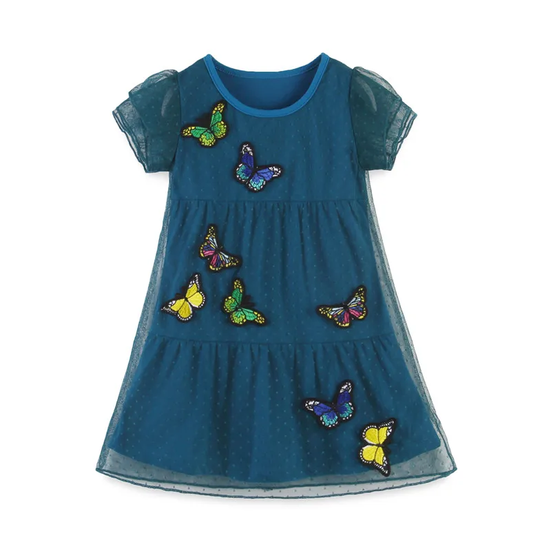 Top Trends: Baby Girls New Designed Summer Clothes Applique Some Butterflies Kids Dresses Sleeves Clothing 2-7T 2020 Shoppable Styles