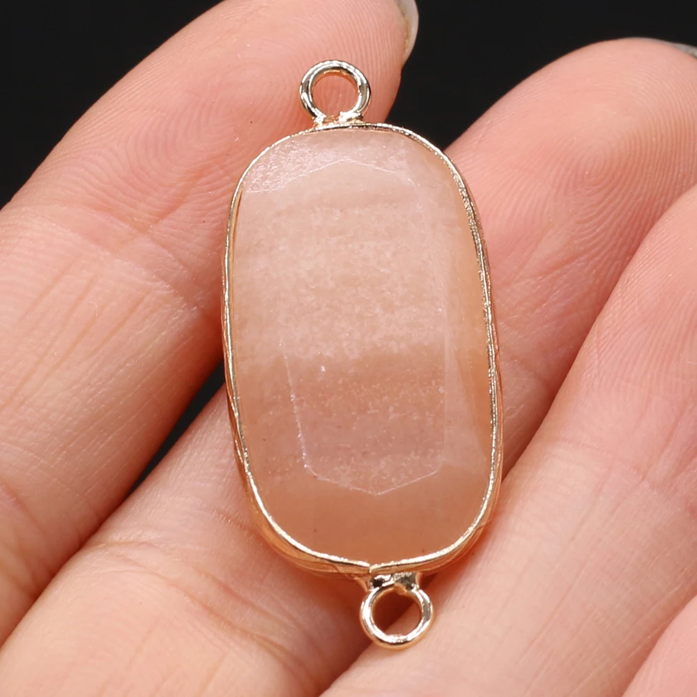 Top Trends: Natural Stone Charms Connector Double Hole Rose Quartzs Amazonite Pendant For Jewelry Making DIY Necklace Earring Size 15x35mm Shoppable Styles - Image 6